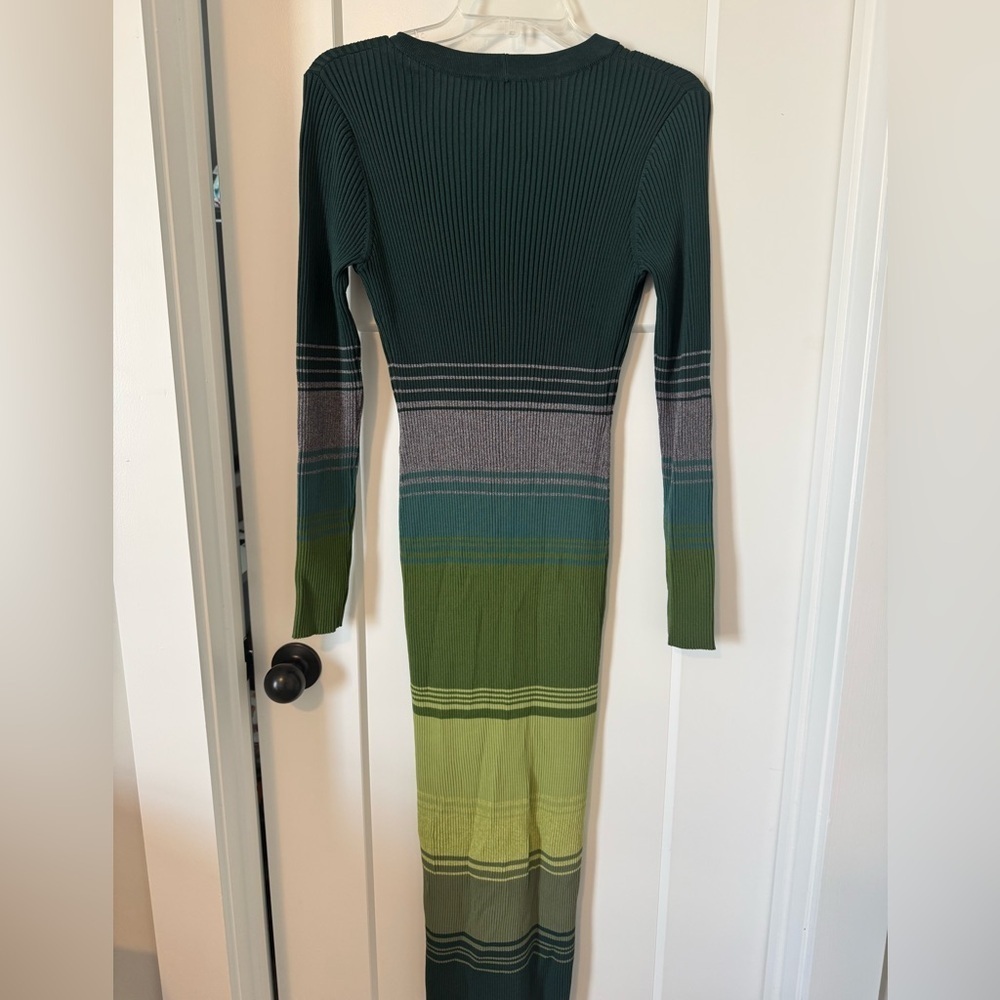 Staud pine forest shoko Striped multi Green Knit Dress - Picture 10 of 14